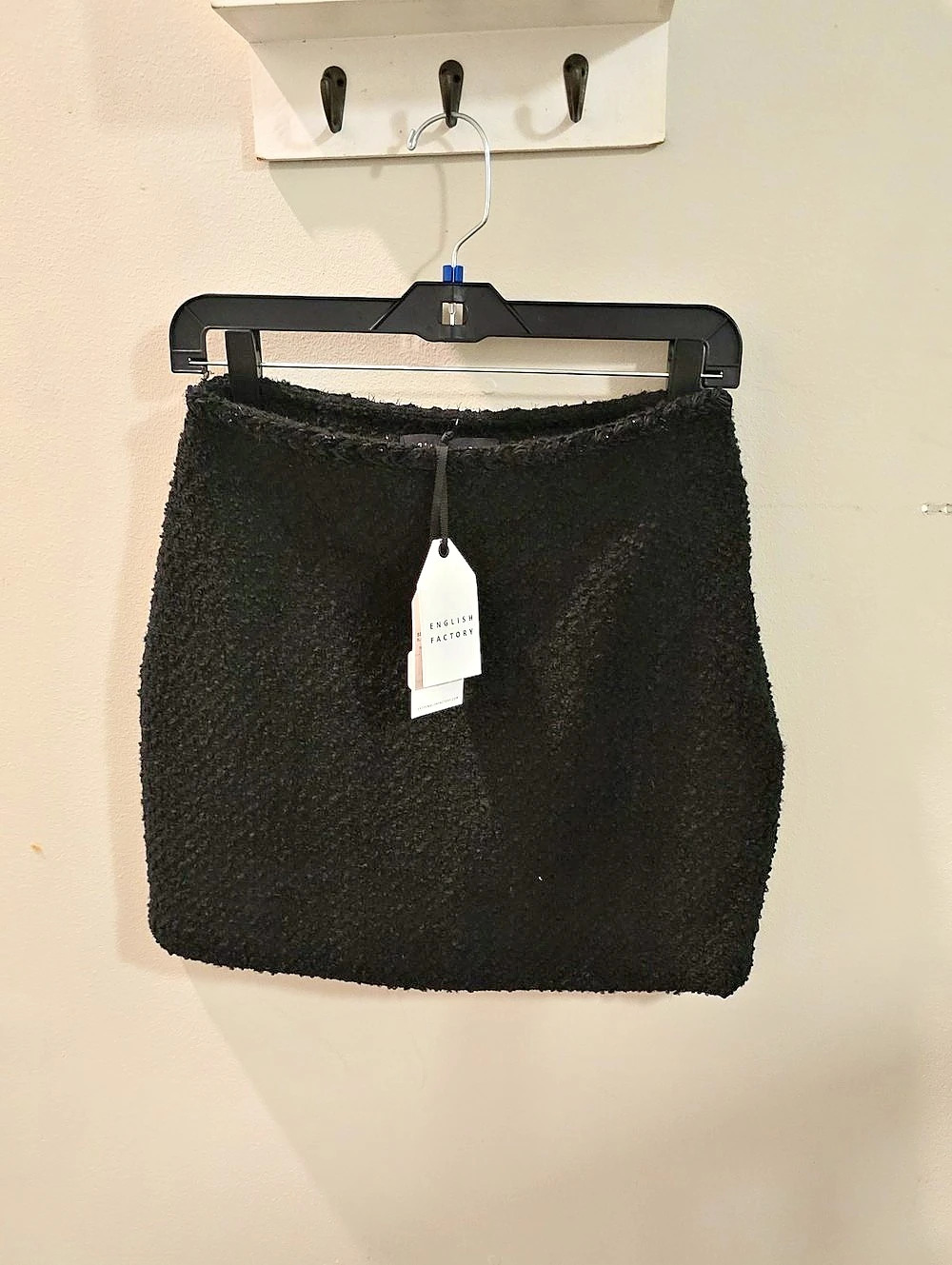 English Factory Black Textured Mini Skirt